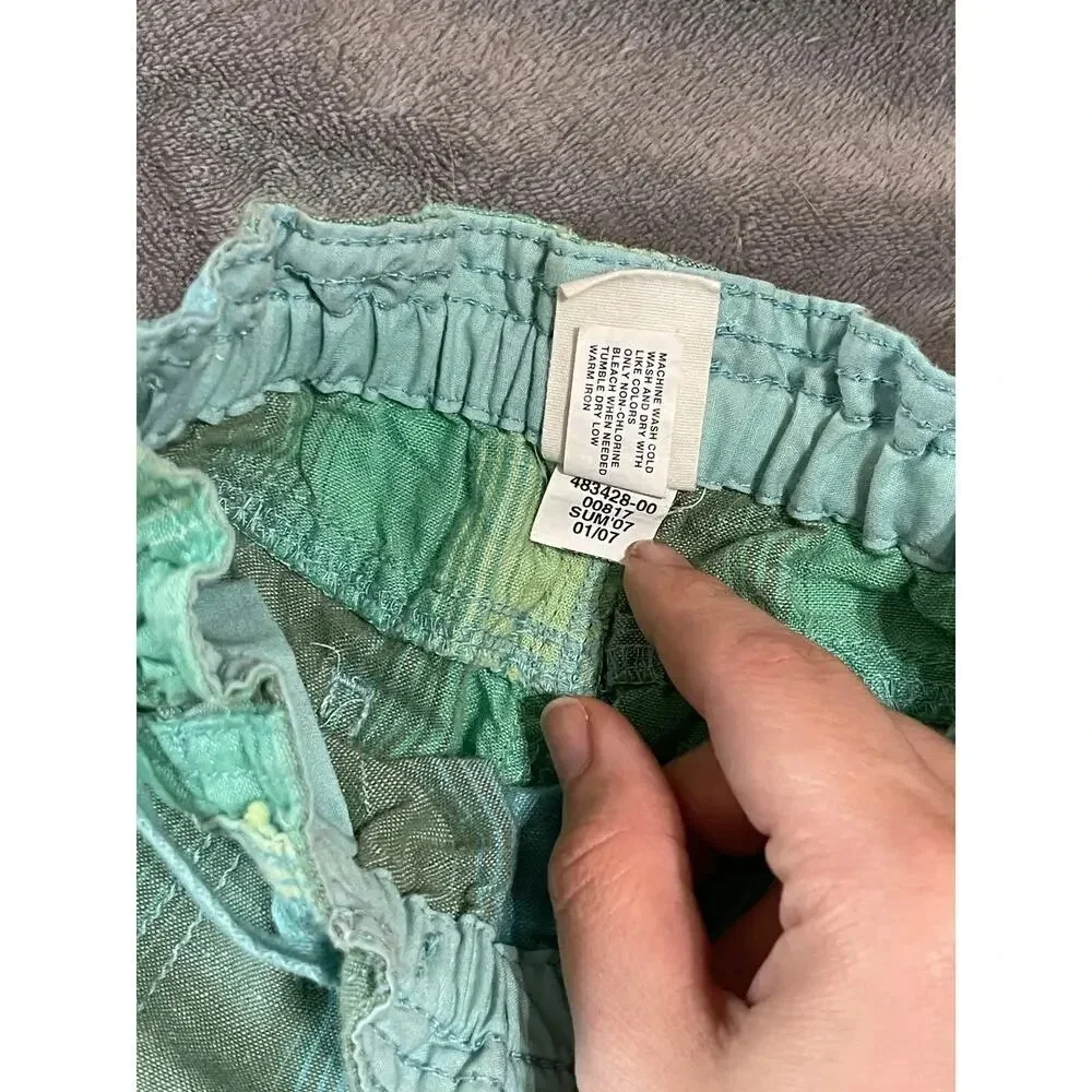 Baby Gap 2007 Cottagecore Size 3T Pastel Blue Lime Green Striped Pants Vibrant - Picture 3 of 4